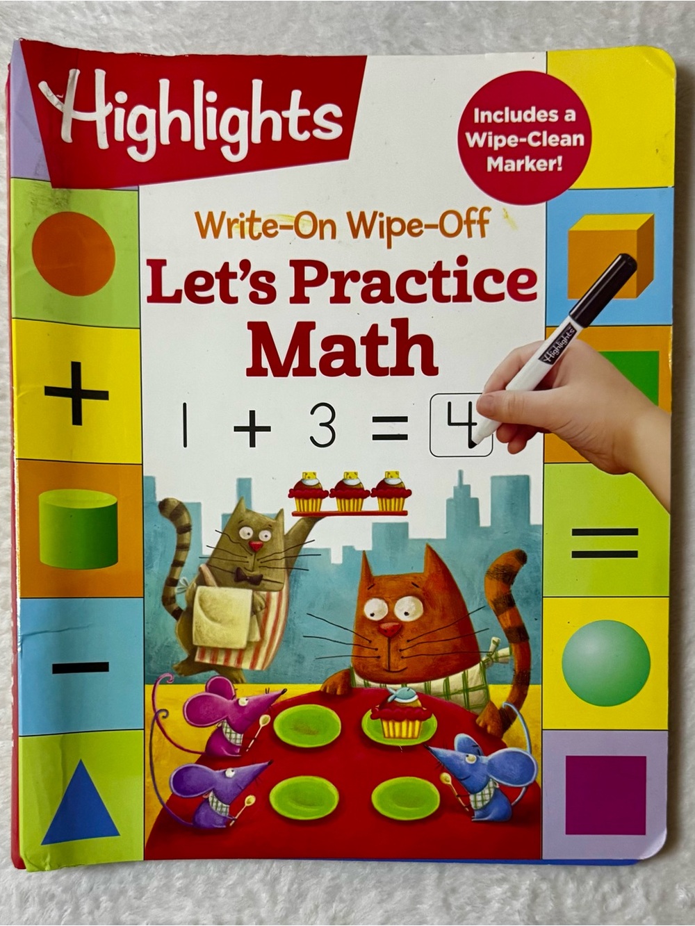 Highlights Let's Practice Math Write-On Wipe-Off Book: Ages 5-7